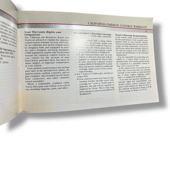 1995 Toyota  Owner’s Guide - Picture 4 of 7